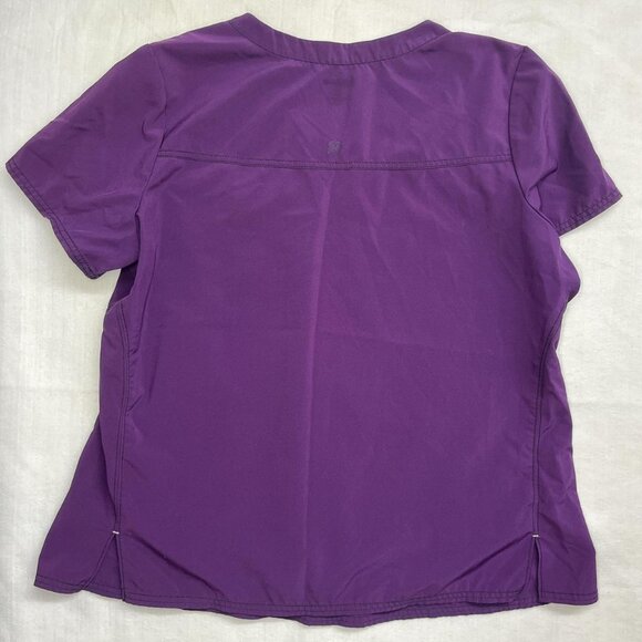 ScrubStar Purple Black Scrub Top XL Blemish - Picture 3 of 5